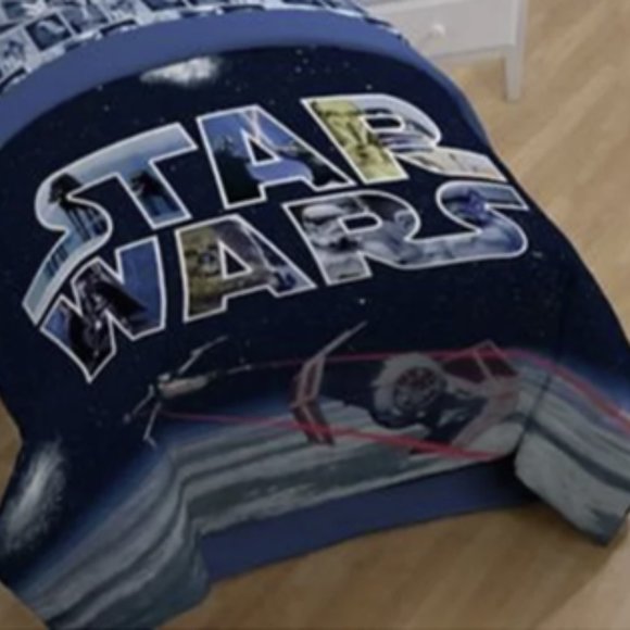 Star Wars Star Wars Space Battle Reversible Comforter Blue, Sueded Back, Full Si - Picture 1 of 4
